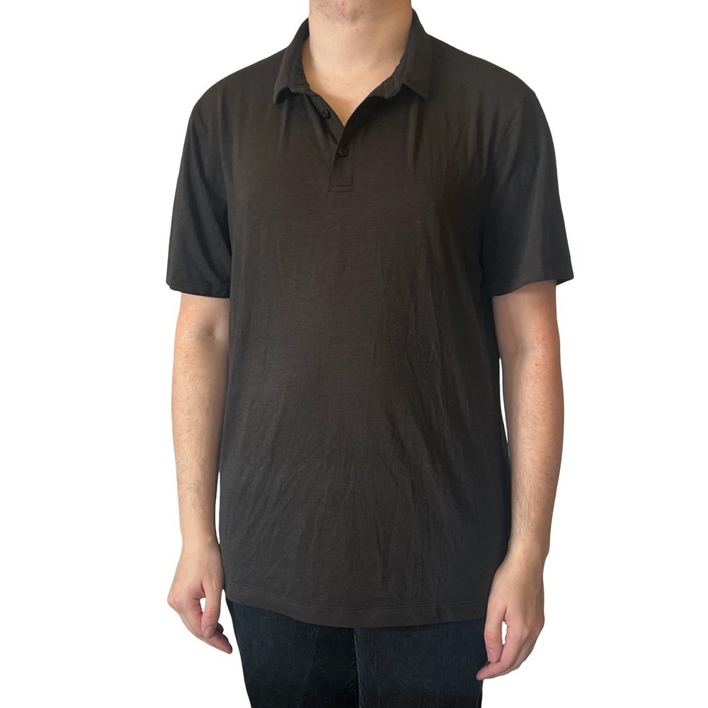 Lululemon Men's XL Brown Metal Vent Tech Performance Polo Shirt Short Sleeves